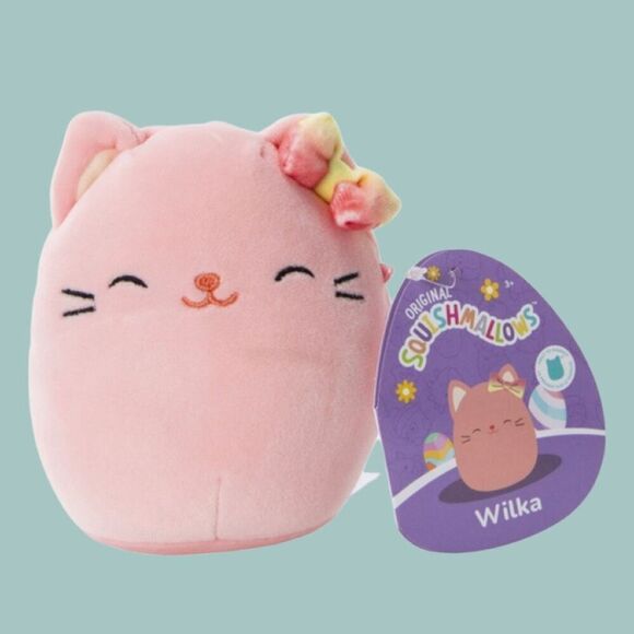 NWT 2024 Easter Squad Wilka the Pink Cat Squishmalllow 4.5” - Picture 1 of 3